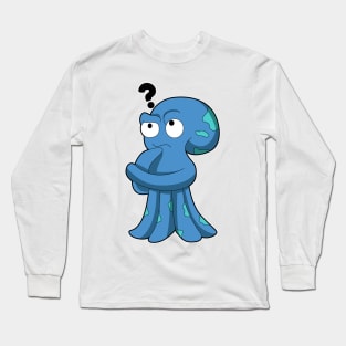 Octopus blue thoughtful Long Sleeve T-Shirt